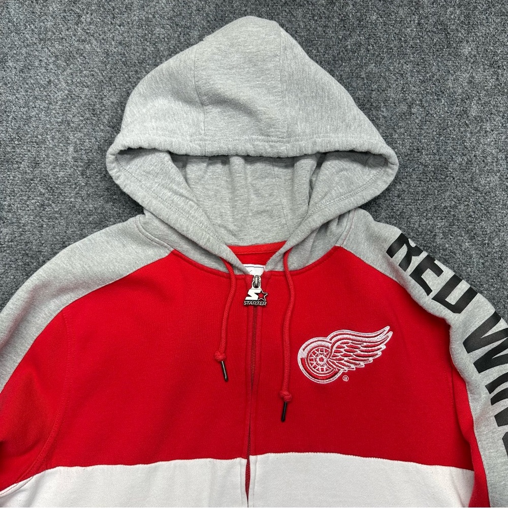 Detroit Red Wings Starter Full Zip Fleece Hoodie Jacket G-III NHL - Picture 3 of 12
